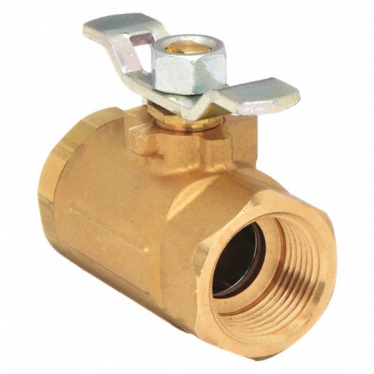 Ball Valve Brass Inline 2 Piece Pipe Size 14 In Connection Type Fnpt X Fnpt Grainger 6730