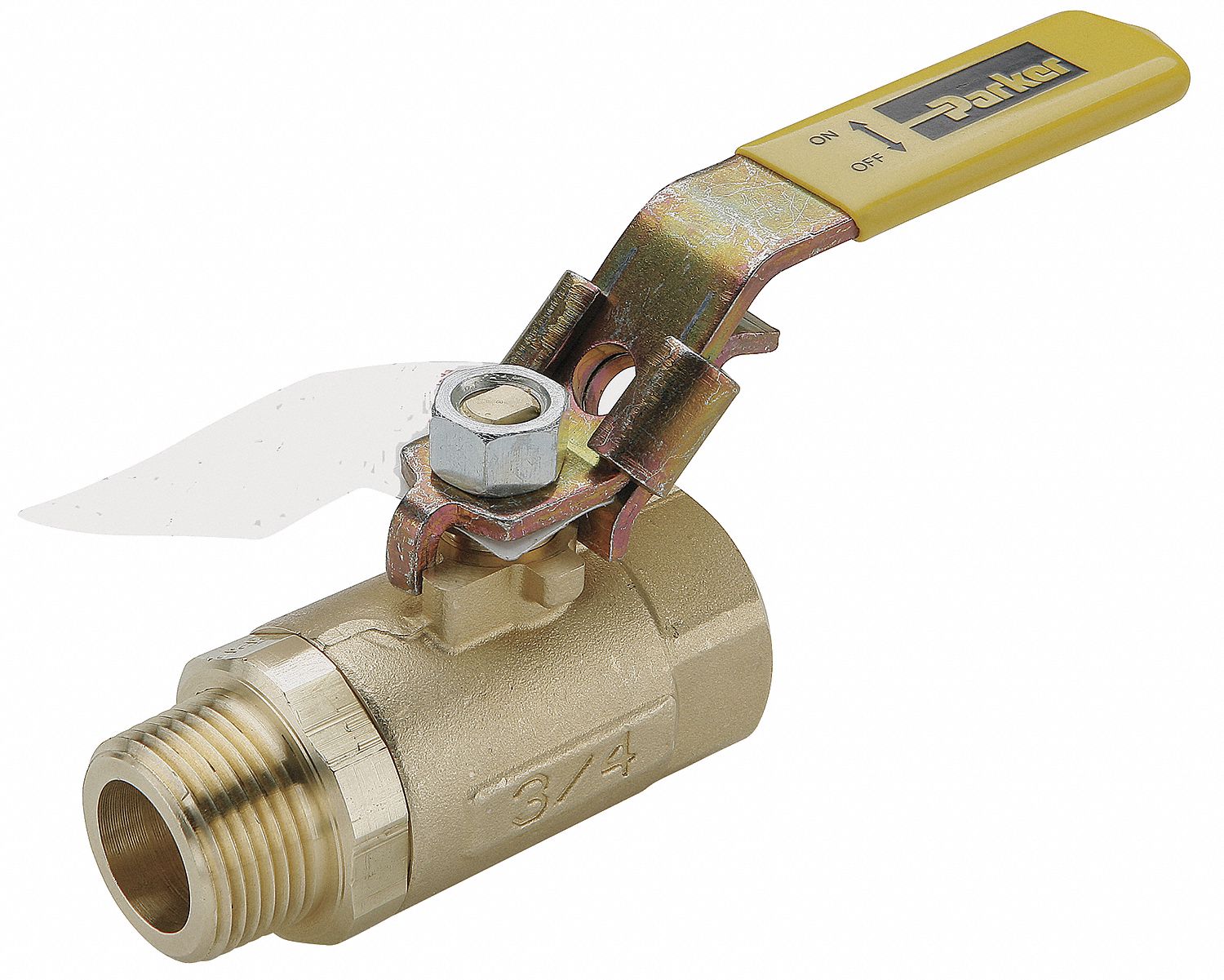 MANUAL TWO-WAY BALL VALVE: ⅜ IN, BRASS, STRAIGHT, MNPT X FNPT, FULL PORT BALL PORT