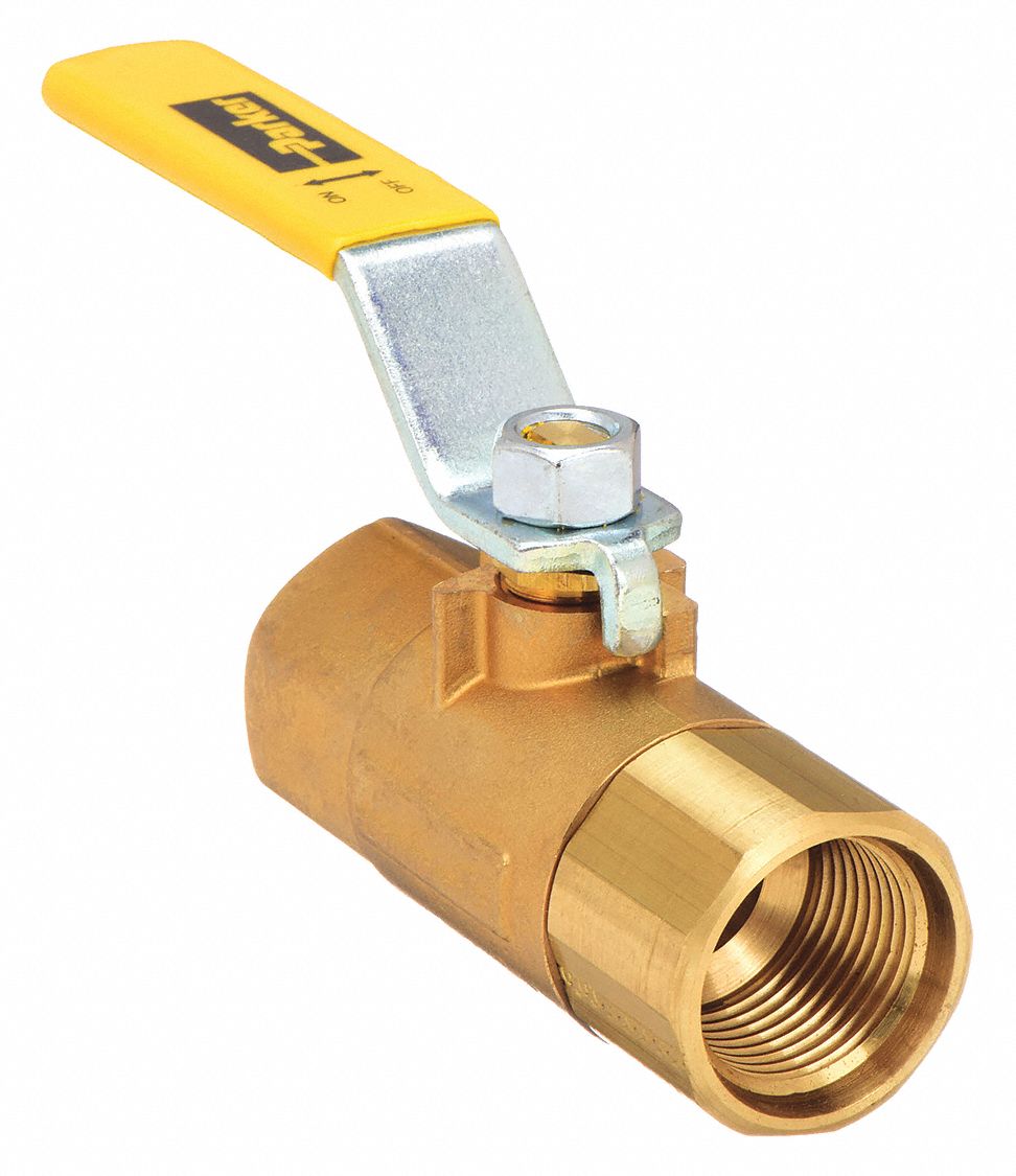 MANUAL TWO-WAY BALL VALVE: ¾ IN, BRASS, STRAIGHT, FEMALE SAE X FEMALE SAE, LEVER