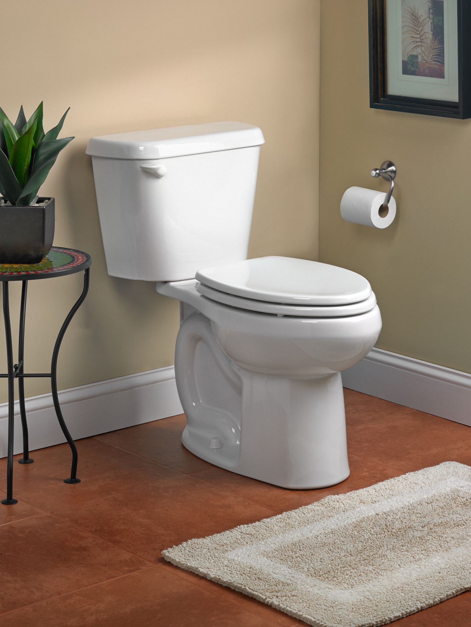 AMERICAN STANDARD Elongated, Floor, Gravity Fed, Toilet Bowl, 1.28, 1.6