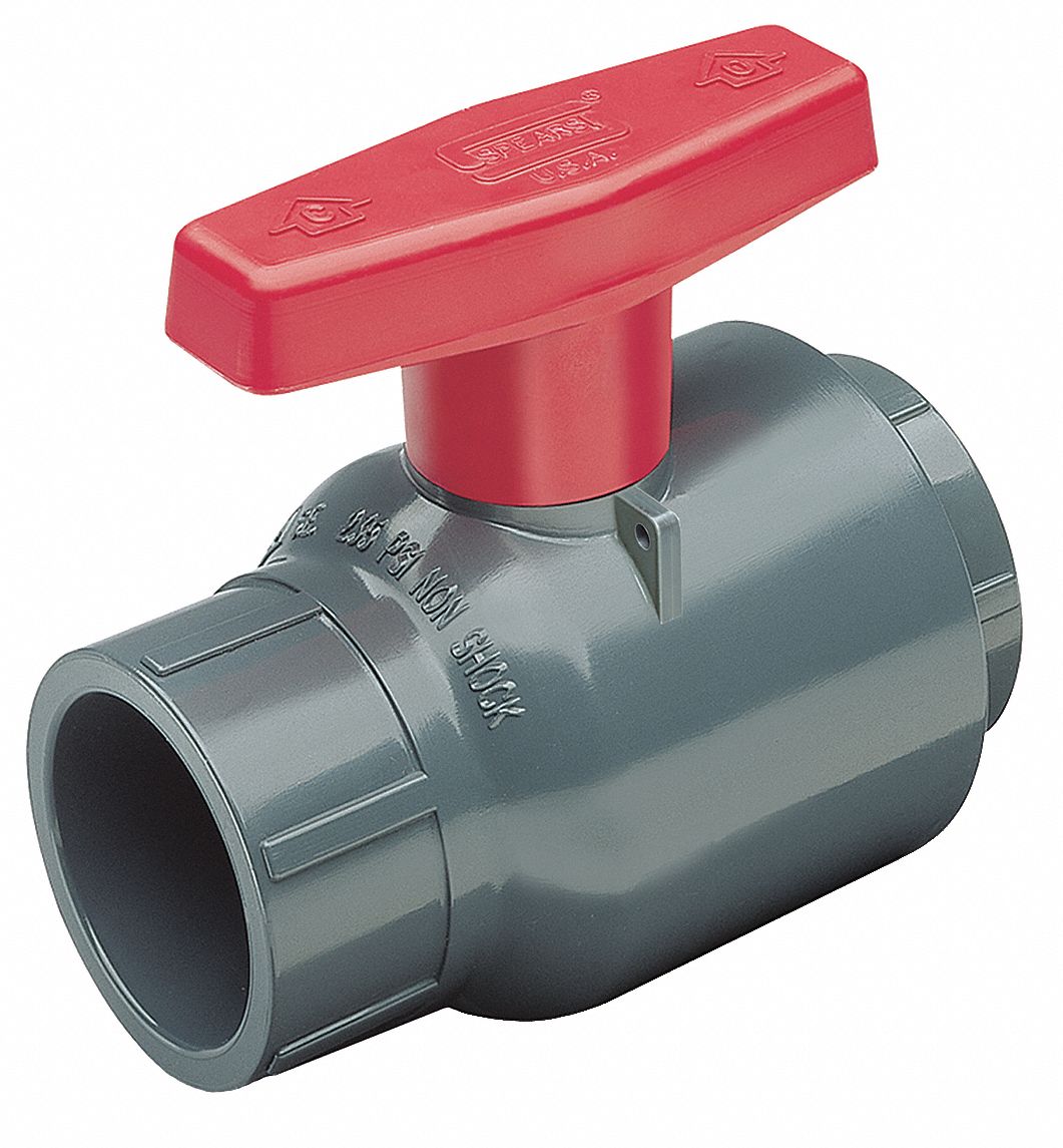 SPEARS Compact Ball Valve, PVC, Inline, 1-Piece, Pipe Size 1/2 in