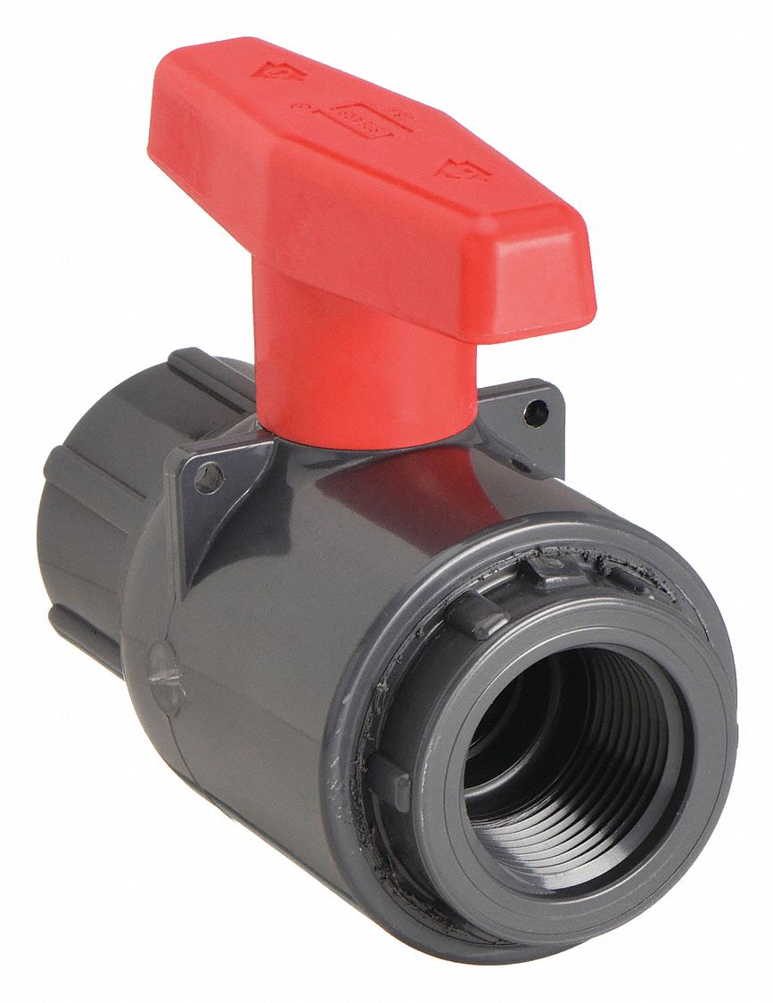 VANNE BILLE COMPACTE,PVC,2 PO,EPDM