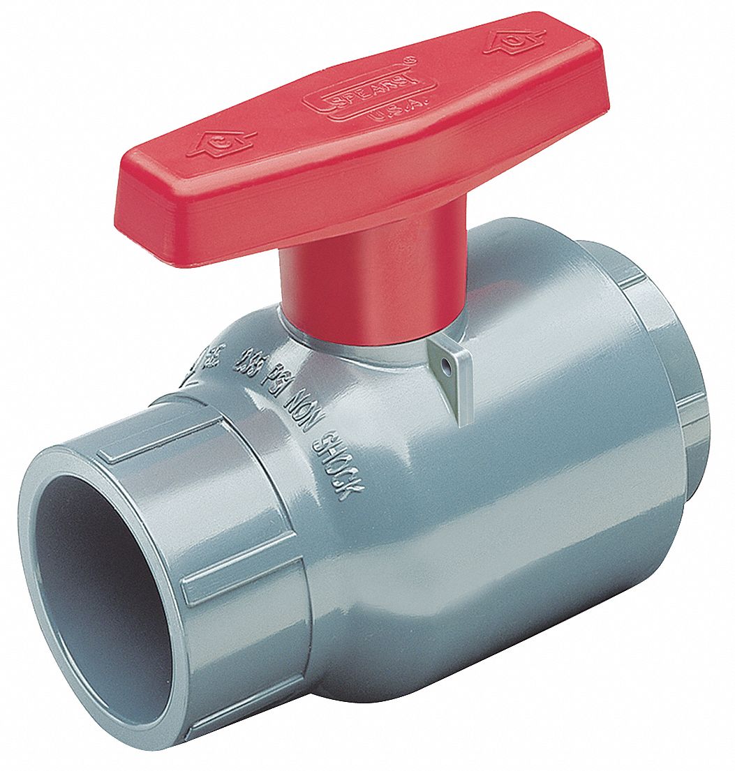 MANUAL TWO-WAY BALL VALVE: 2 IN, CPVC, STRAIGHT, 235 PSI MAX, ONE-PIECE, TEE