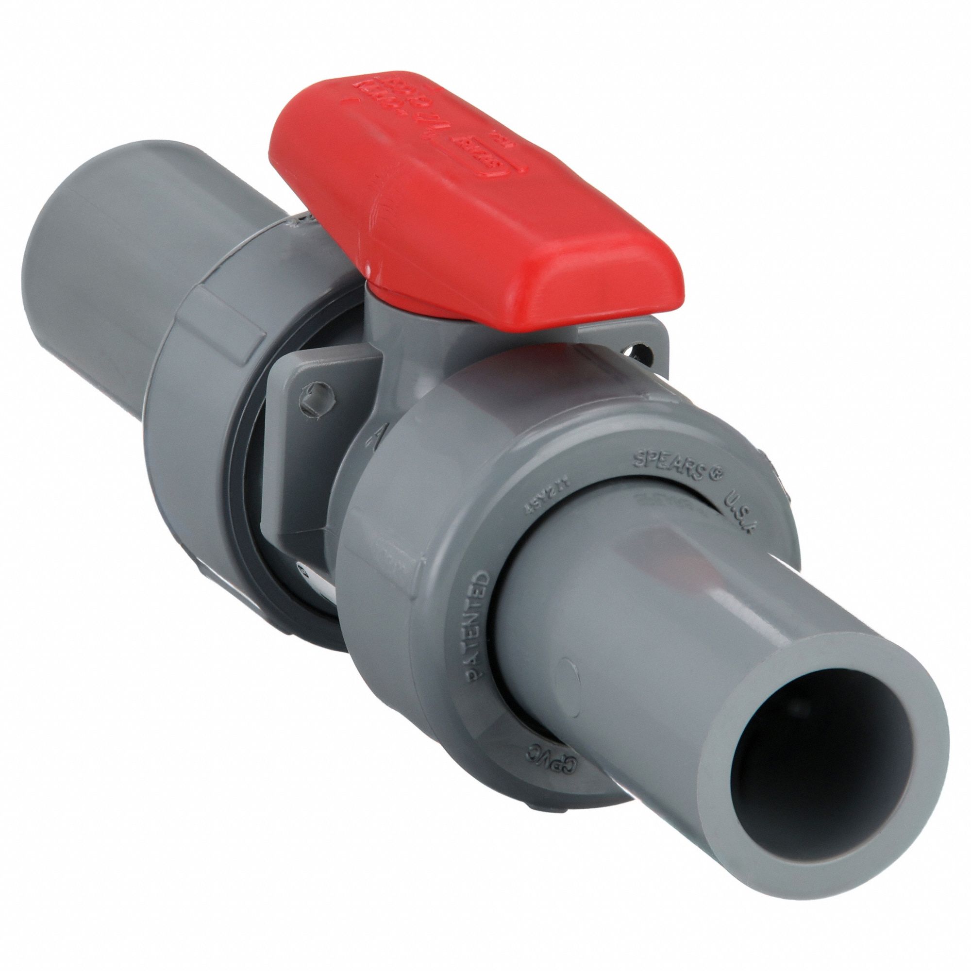 Manual Two-Way Ball Valve: 1/2 in, CPVC, Straight, Socket x Socket, Std Port Ball Port, Tee