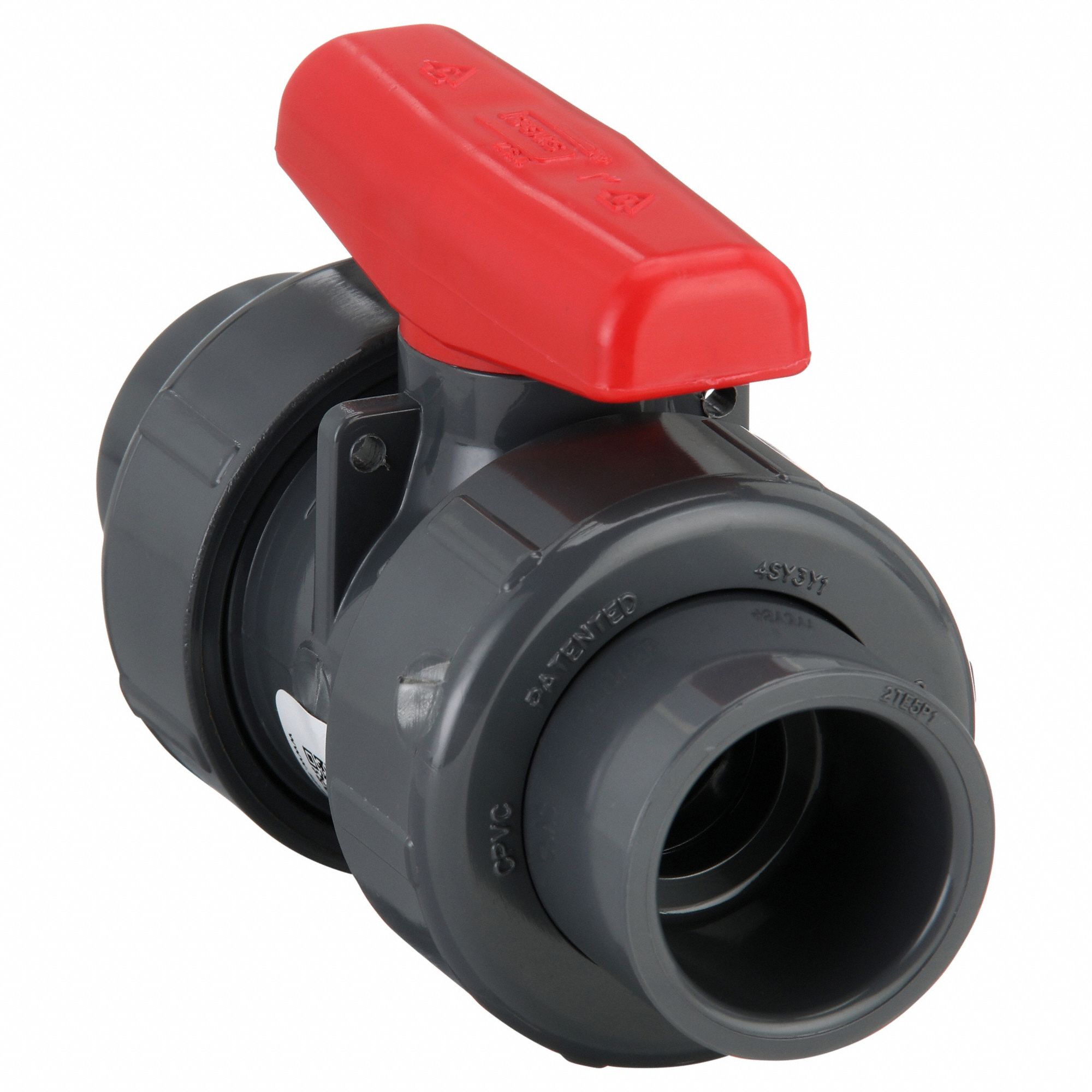 Manual Two-Way Ball Valve: 1 in, PVC, Straight, Socket x FNPT, 235 psi Max. Pressure (CWP)