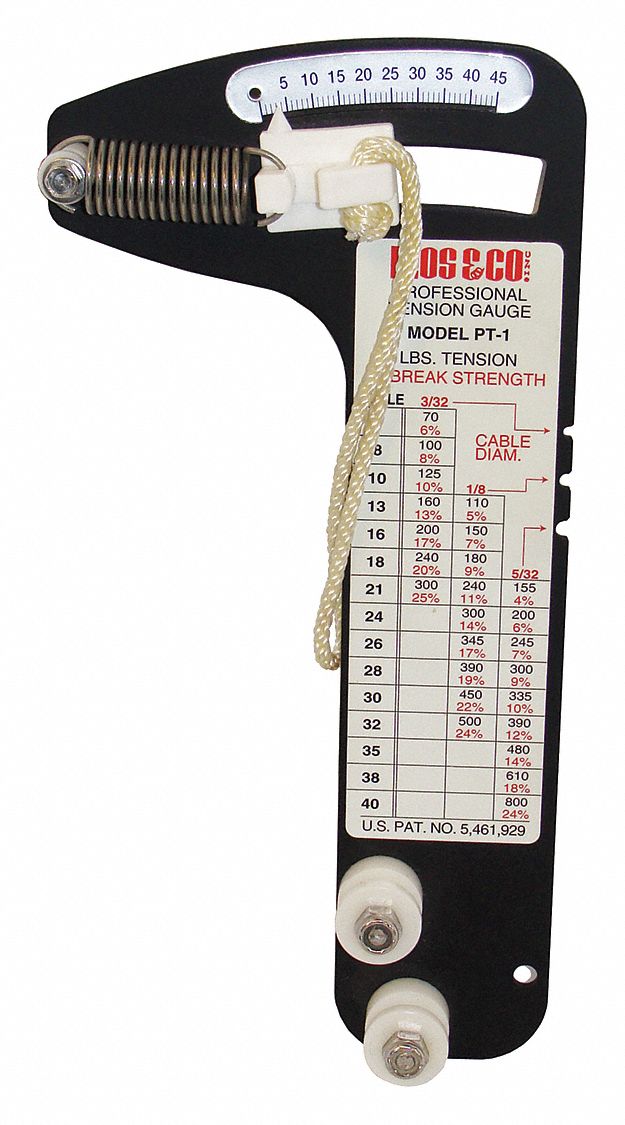 LOCOLOC Wire Rope Tension Gauge, 70 to 800 lb Tension Range 20RP59PT