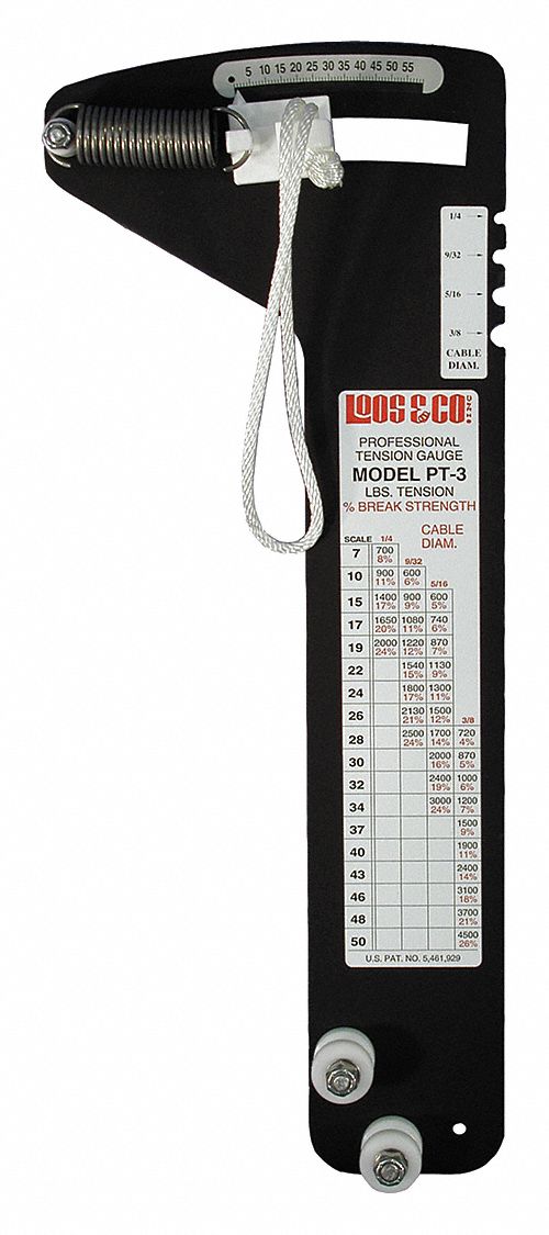 LOCOLOC Wire Rope Tension Gauge, 550 to 4500 lb Tension Range 20RP61