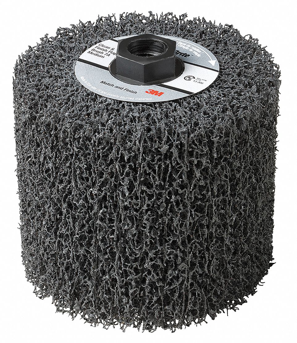 SCOTCHBRITE 4 1/2 in, Radial Bristle Brush, Arbor Hole, Aluminum Oxide