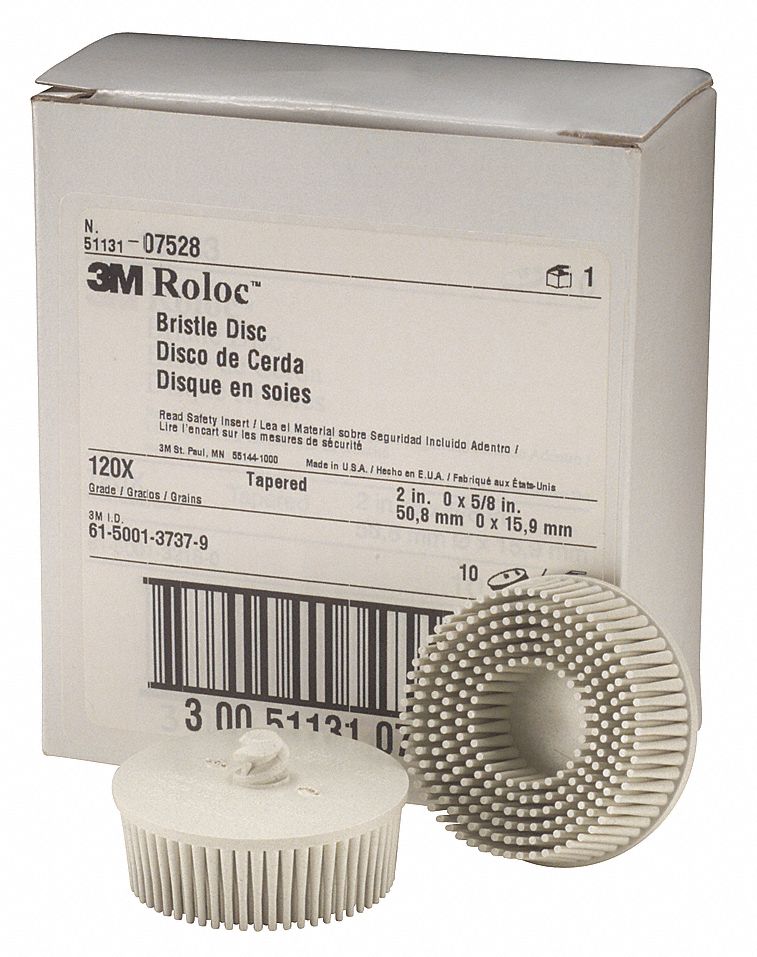 SCOTCHBRITE, 2 in Brush Dia, TR, Bristle Disc 20RU1007528 Grainger