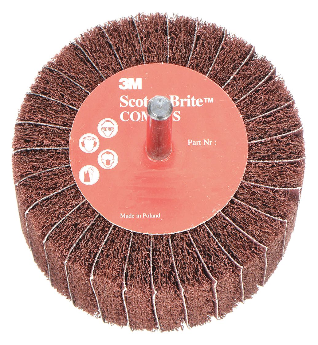 Interleaf Flap Wheel: 3 in Dia x 1 3/4 in W, 1/4 in Straight-Shank, Aluminum Oxide