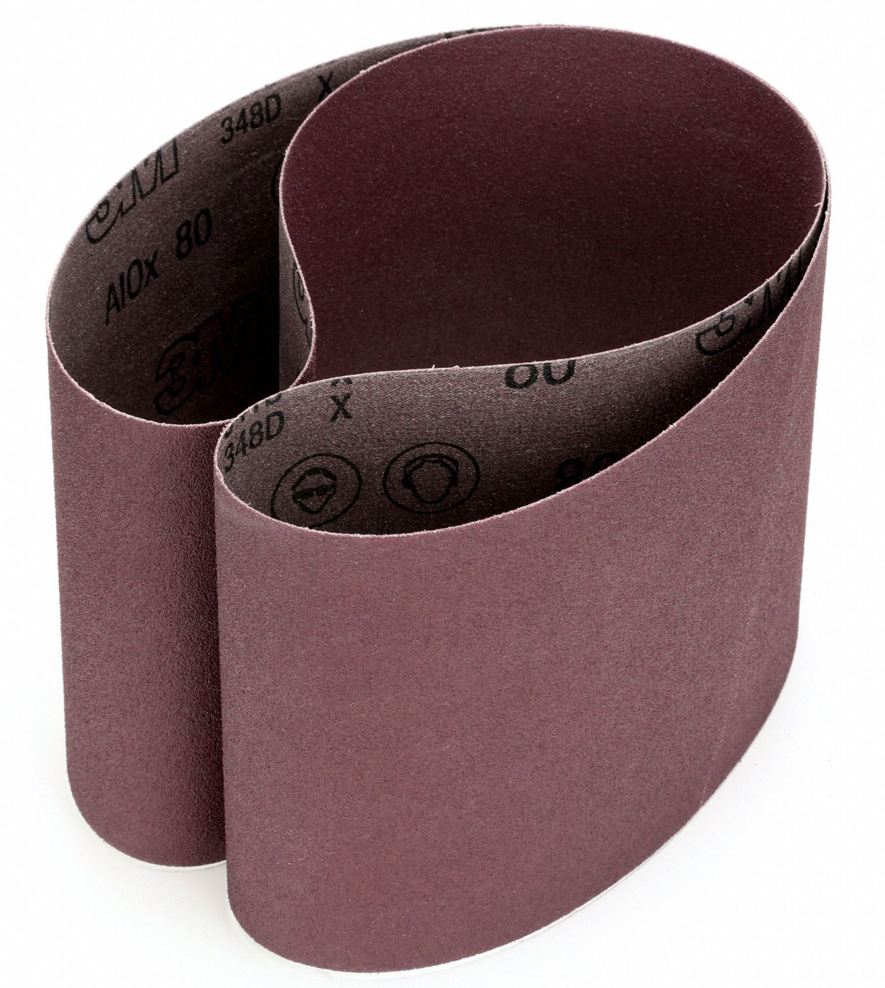 3M Sanding Belt, 48 in Length, 6 in Width, Aluminum Oxide, 80 Grit ...