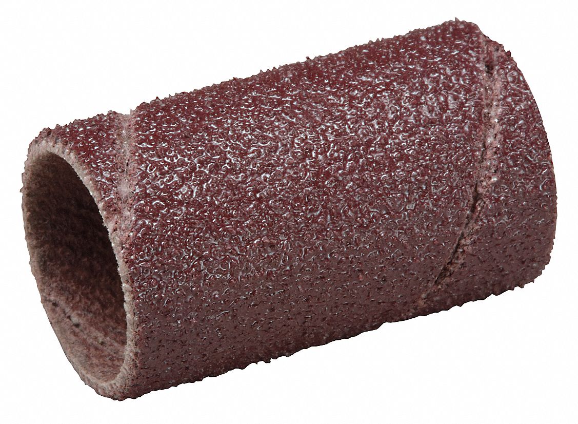 Spiral Band: 1/2 in Dia x 1 in W, Aluminum Oxide, 60 Grit, 341D