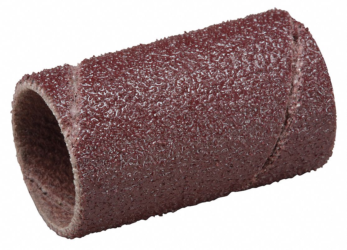 Spiral Band: 1/2 in Dia x 1 in W, Aluminum Oxide, P120 Grit, 341D