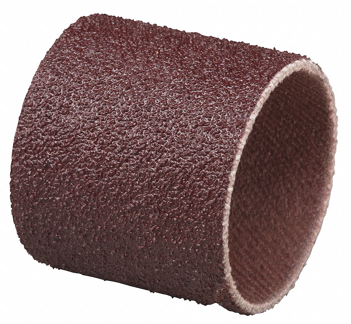 Spiral Band: 1 in Dia x 1 in W, Aluminum Oxide, 60 Grit, 341D