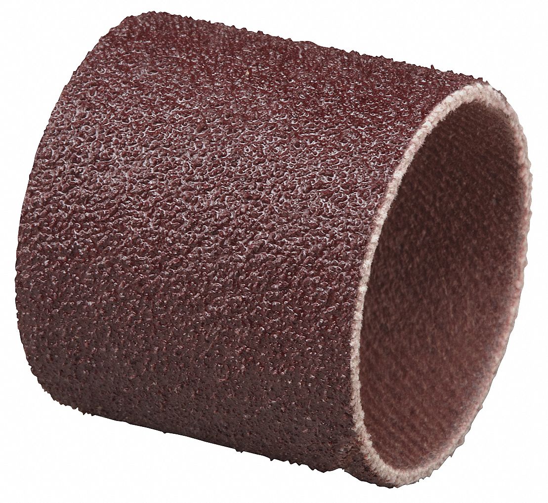 Spiral Band: 1 in Dia x 1 in W, Aluminum Oxide, P120 Grit, 341D