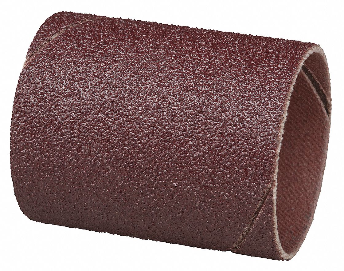 Spiral Band: 1 1/2 in Dia x 2 in W, Aluminum Oxide, 60 Grit, 341D