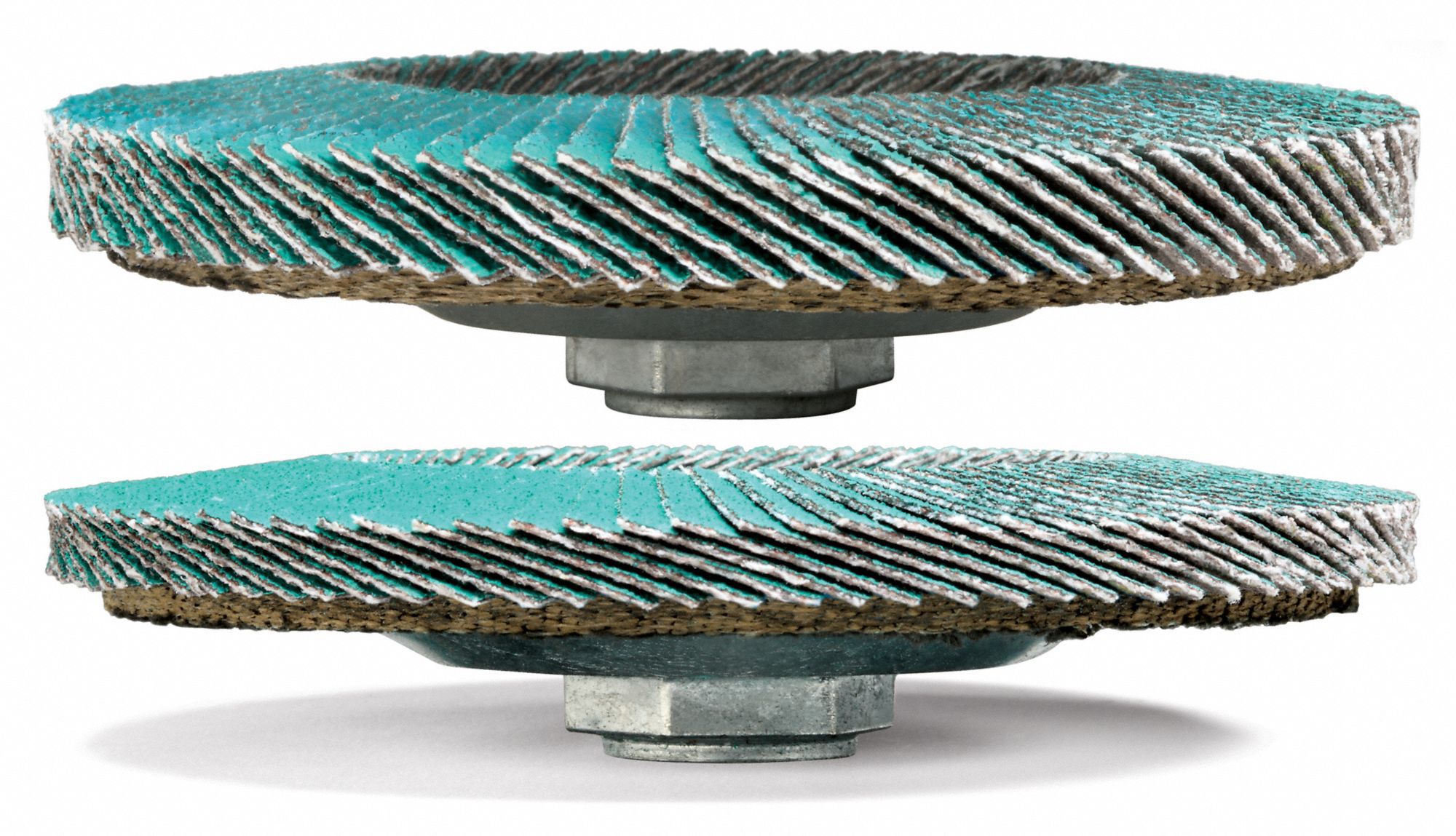 Flap Disc: Type 27, 4-1/2" x 7/8", Zirconia Alumina, 40 Grit, Fiberglass Bk, High Density, 577F