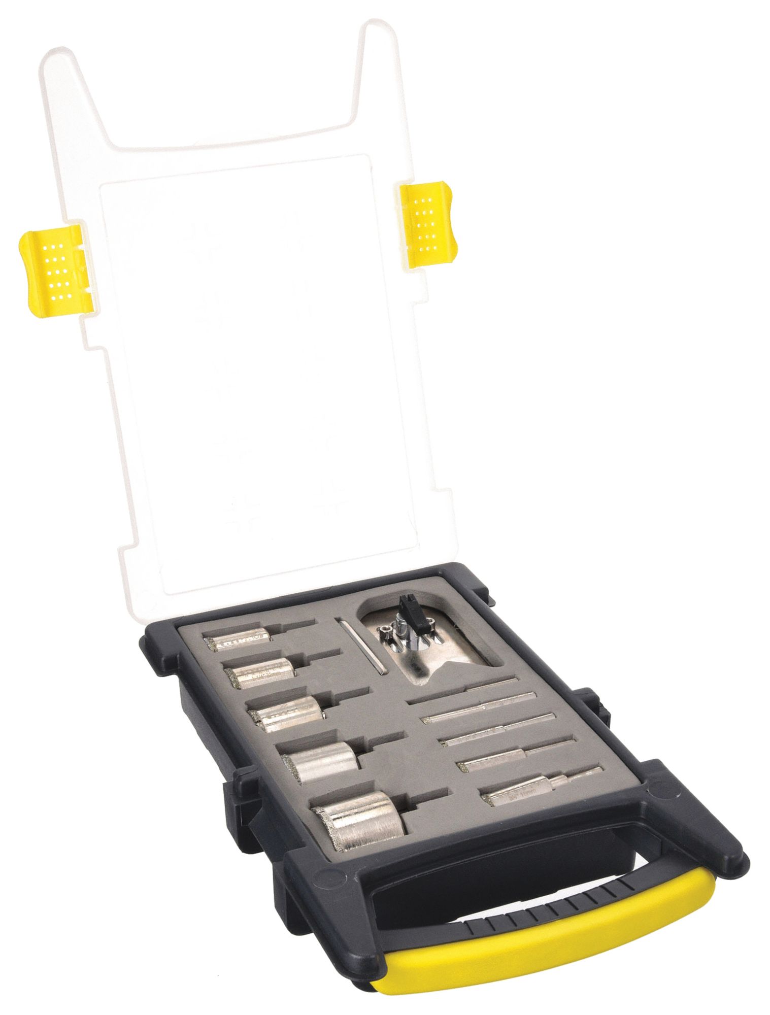 Glass, Tile and Porcelain Drill Bit Set: 2 1/4 in Overall Lg, 5/16 in Shank Dia