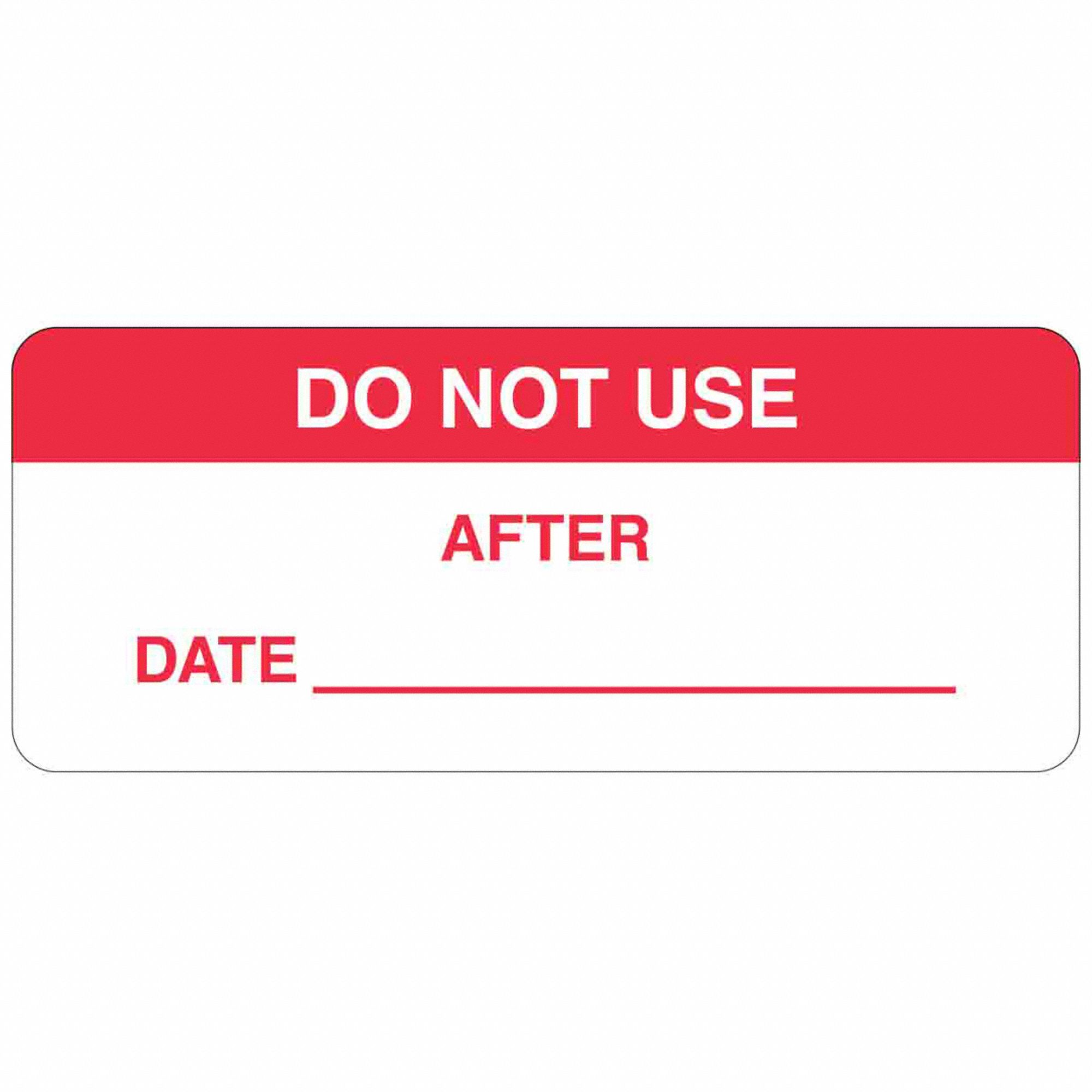 Inspection Label: 1 1/2 in Wd, 5/8 in Ht, Red/White, Rectangle, Matte, Polyester, Indoor, 364 PK