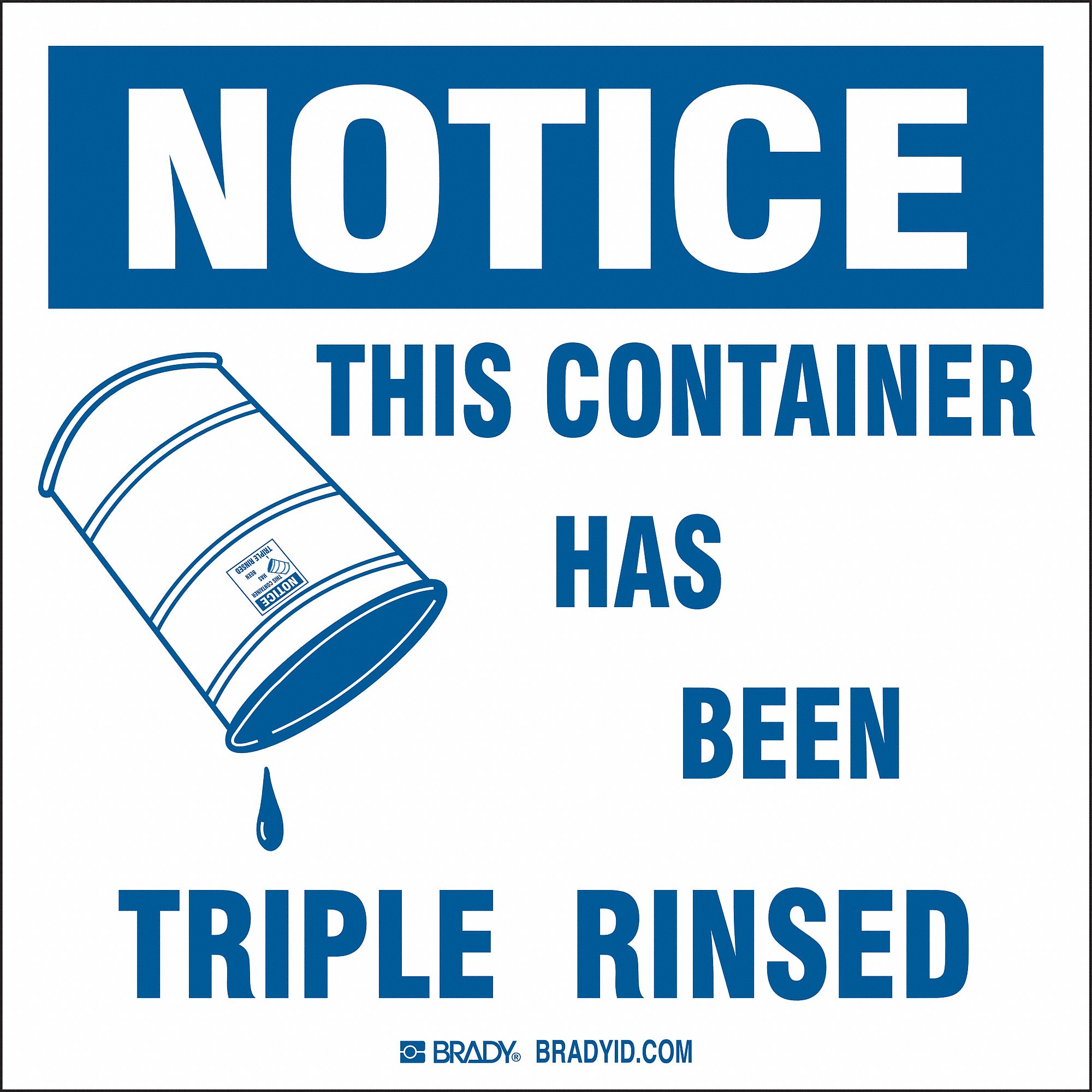 Permanent Adhesive Label: Vinyl, Adhesive Sign Mounting, 6 in x 6 in Nominal Sign Size, 100 PK