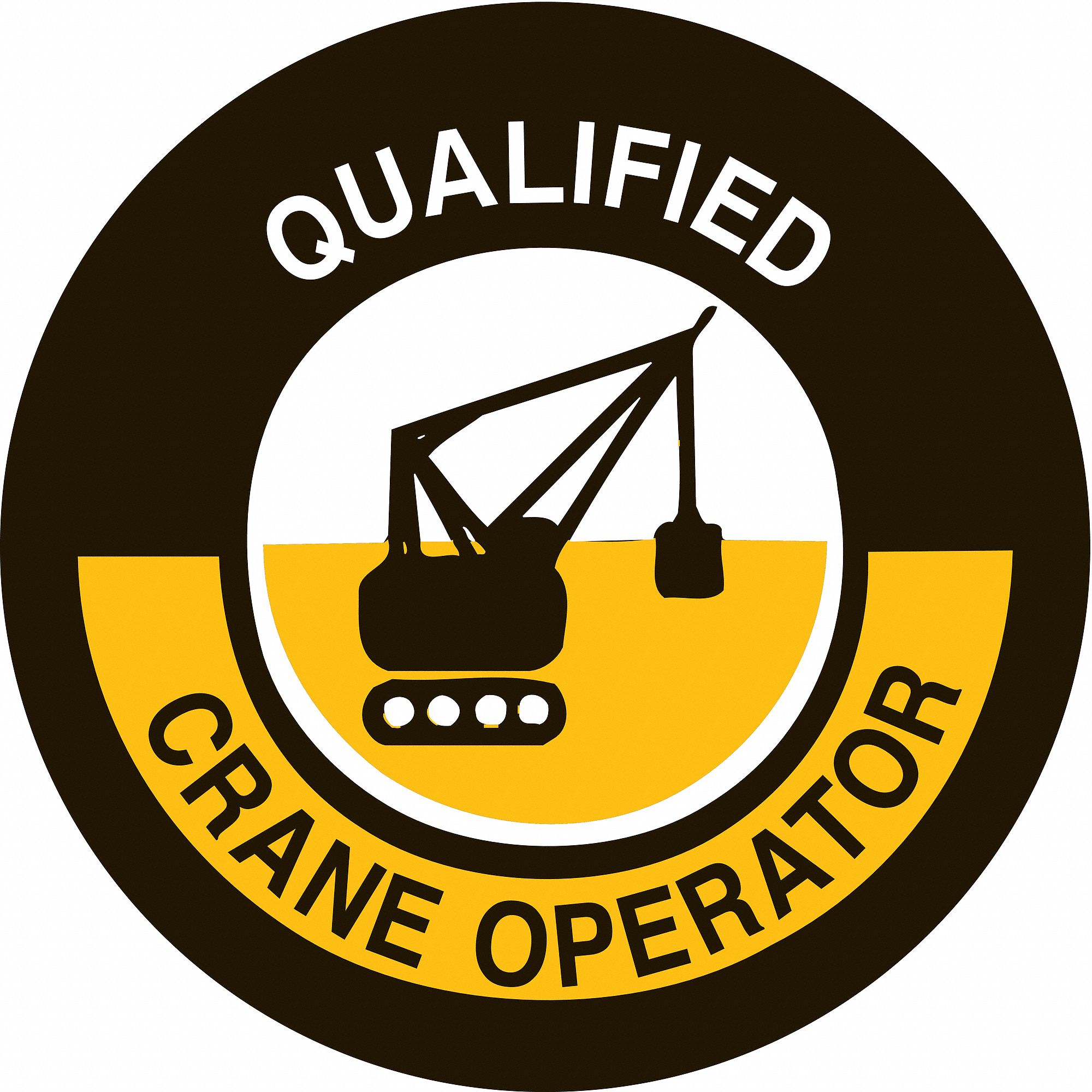 BRADY Hard Hat Label for Heavy Equipment Operators Qualified Crane
