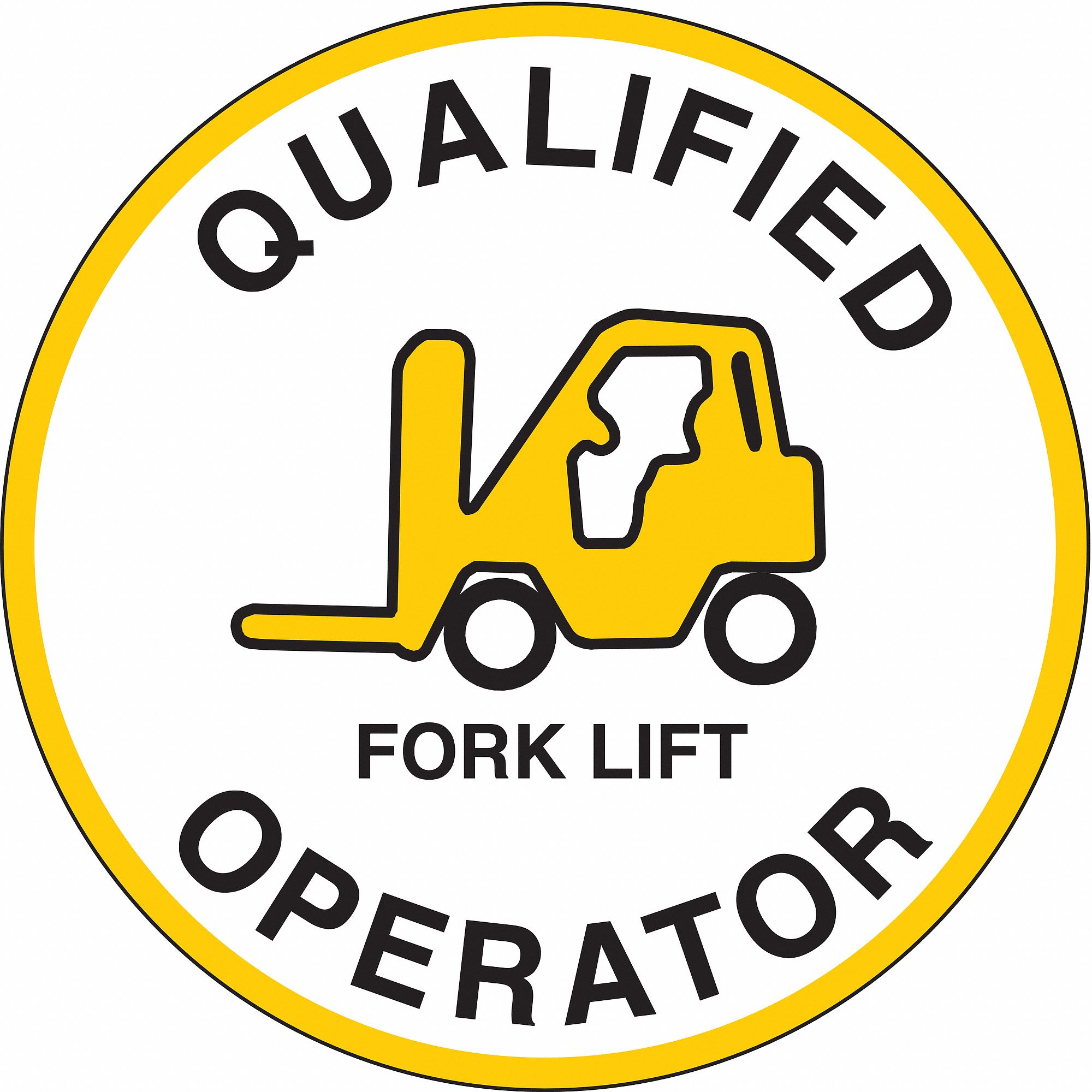BRADY Hard Hat Label for Heavy Equipment Operators Qualified Fork Lift