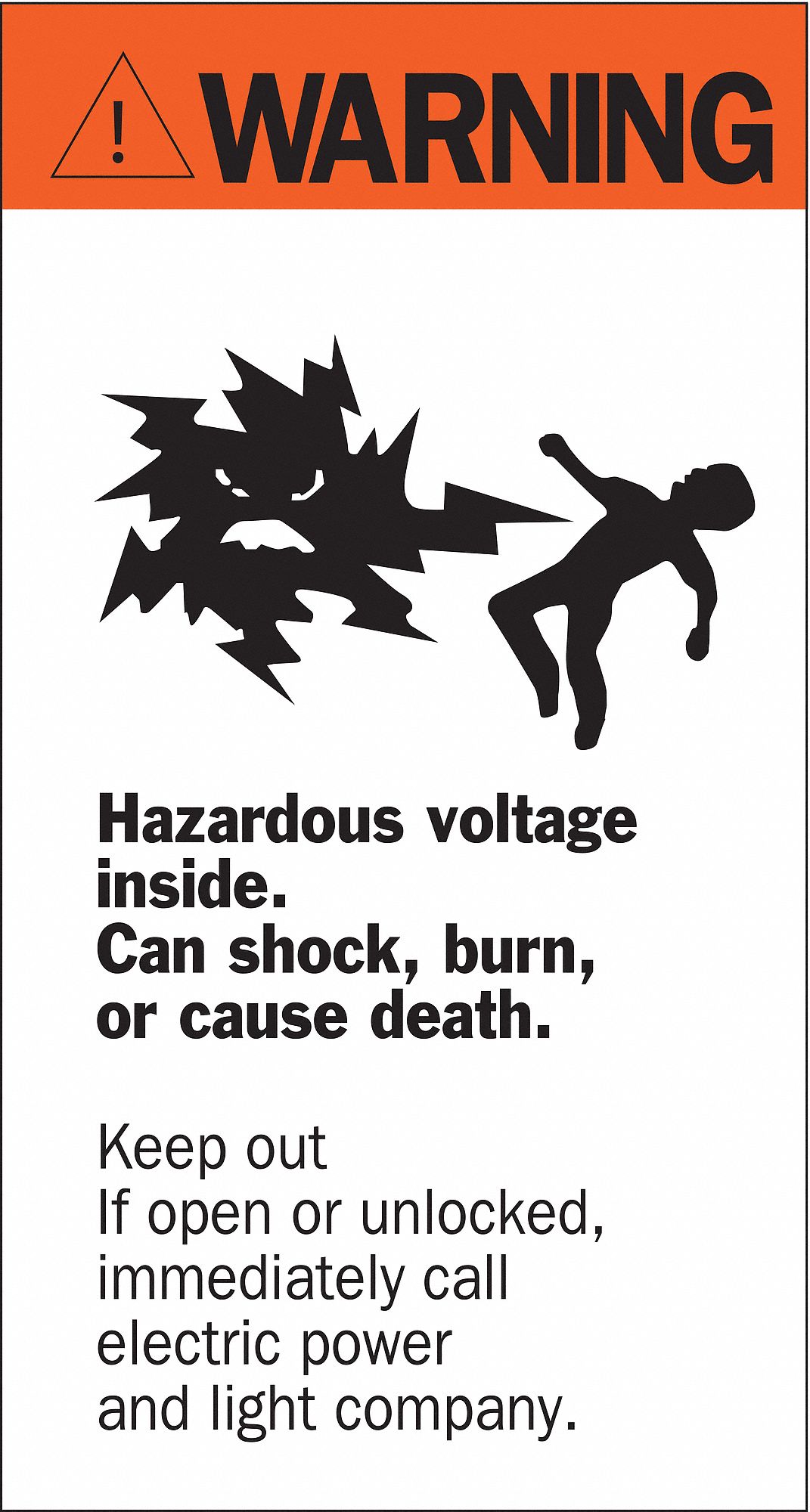 Hazardous Voltage Label, 8 in x 4 1/2 in