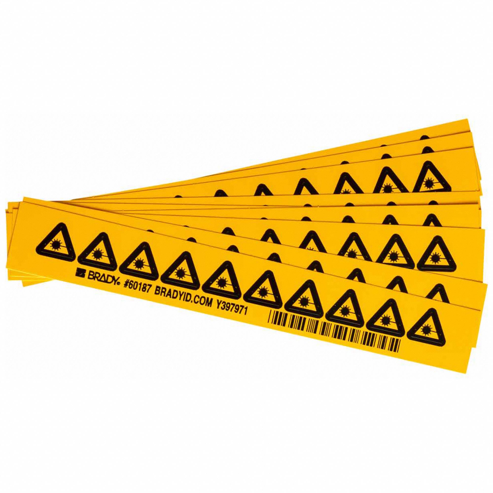 Warning Labels, 1/2inHx1/2inW, Vinyl, PK10