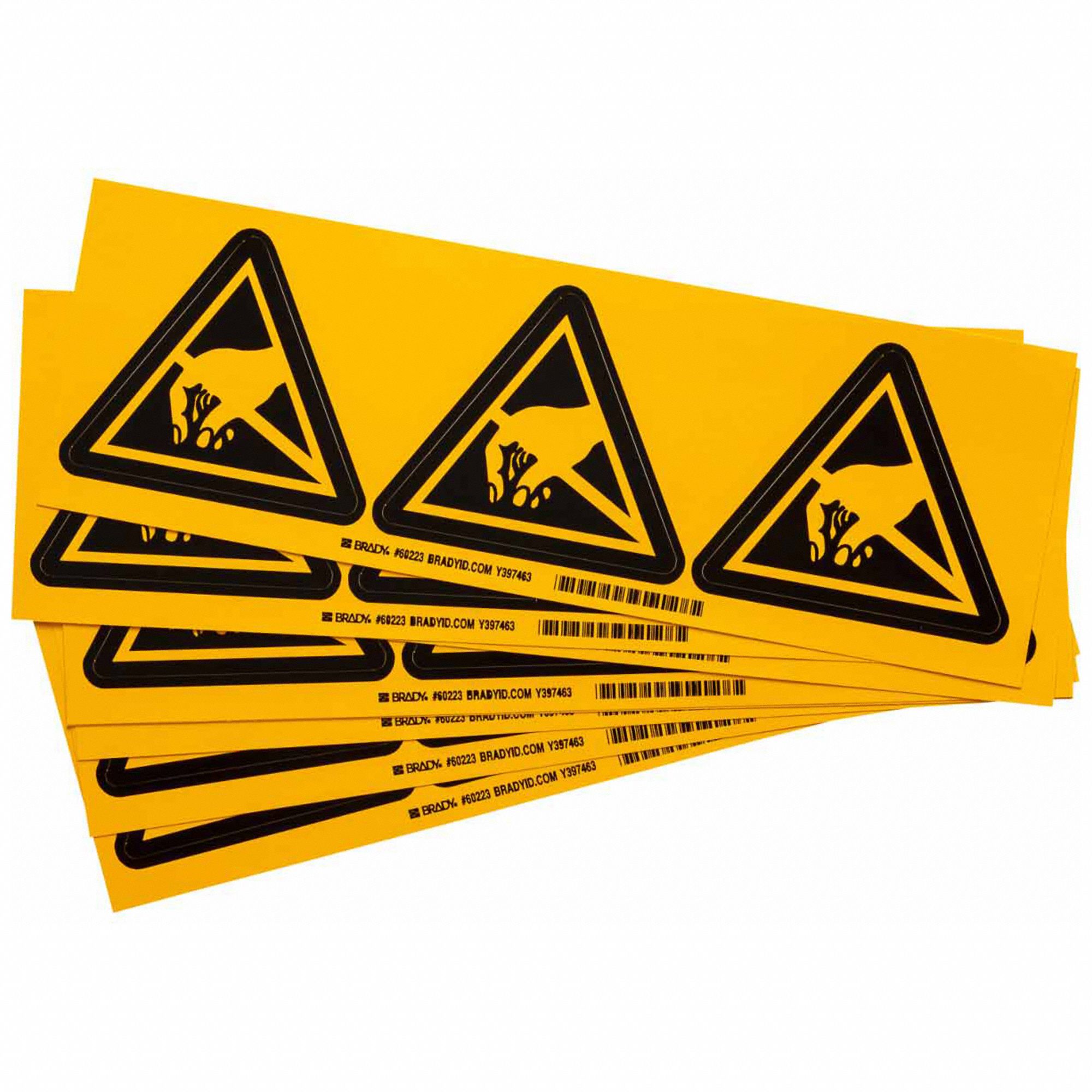 Warning Labels, 4inHx4inW, Vinyl, PK10