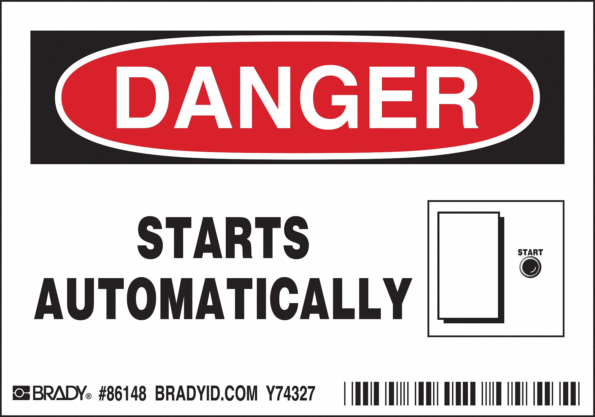 LABEL, POLYESTER, ADHESIVE MOUNT, 3½ IN X 5 IN NOMINAL SIGN SIZE, 0.01 IN THICK, 5 PK, STARTS AUTOMATICALLY