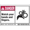 Danger: Watch Your Hands And Fingers. Signs