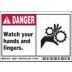 Danger: Watch Your Hands And Fingers. Signs
