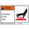 Warning: Hot Surface Do Not Touch. Signs