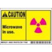 Caution: Microwave In Use. Signs