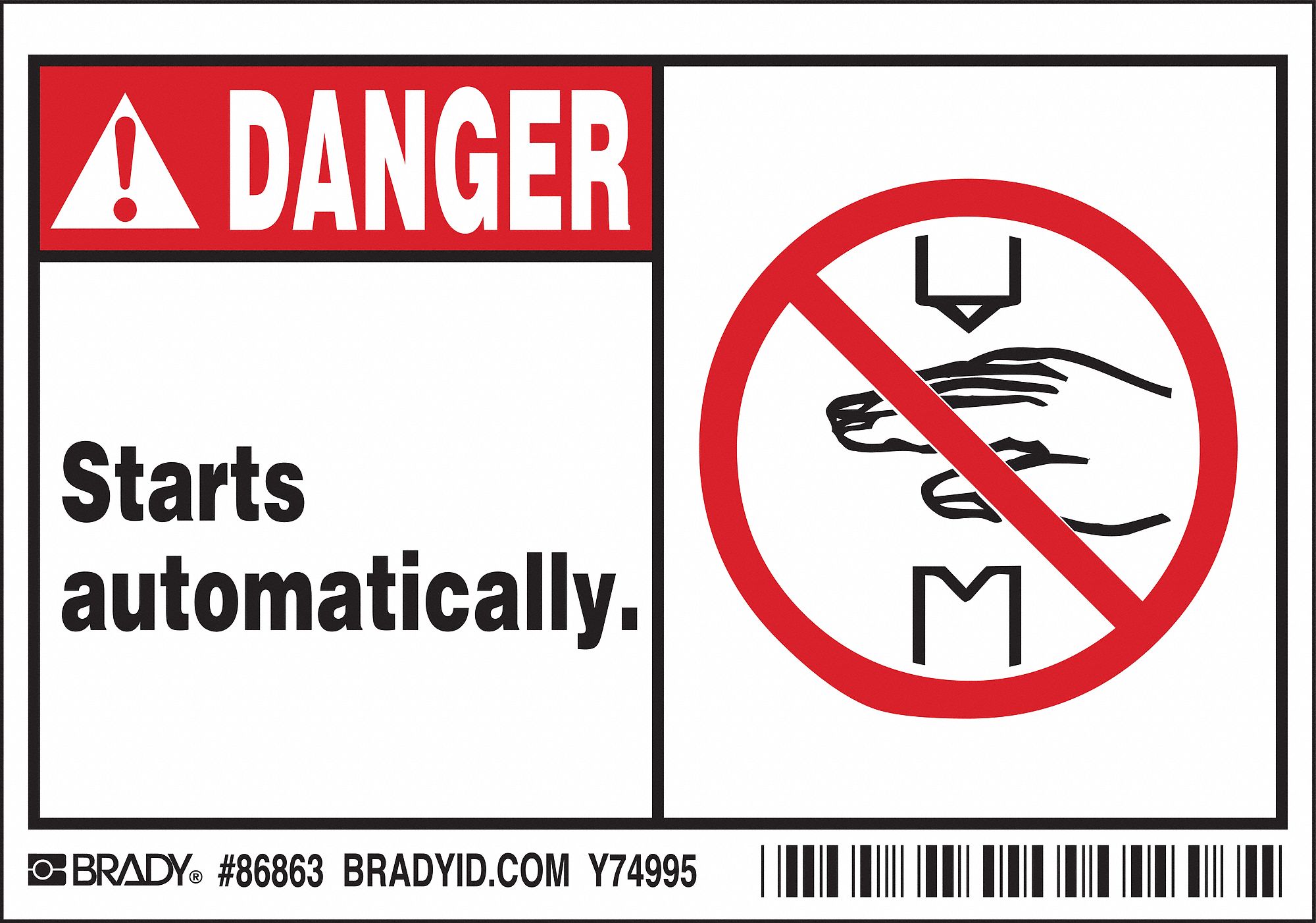 LABEL, POLYESTER, ADHESIVE MOUNT, 3½ IN X 5 IN NOMINAL SIGN SIZE, 0.01 IN THICK, 5 PK, STARTS AUTOMATICALLY.