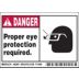 Danger: Proper Eye Protection Required. Signs