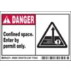 Danger: Confined Space. Enter By Permit Only. Signs