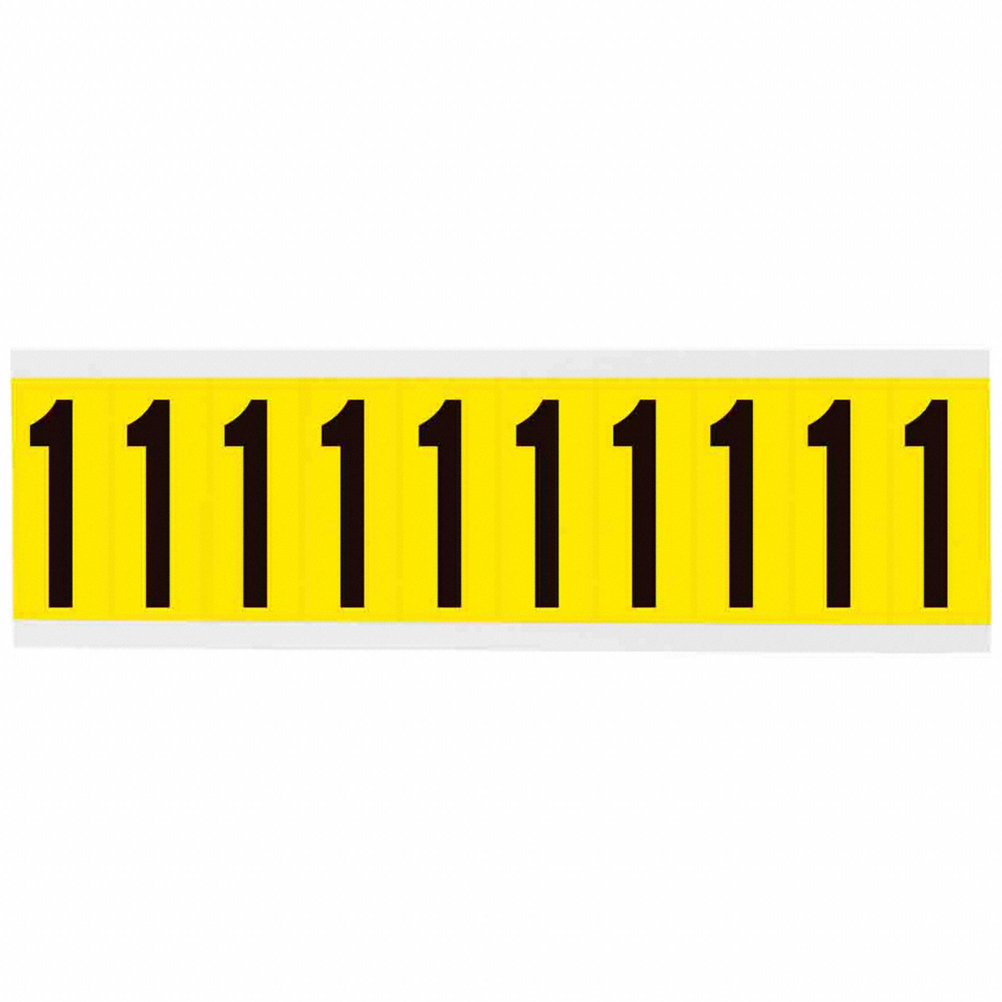 Number Label: 2 in Character Ht, Indoor Only, Non-Reflective, Gothic, Black, 1, Die Cut, Uppercase
