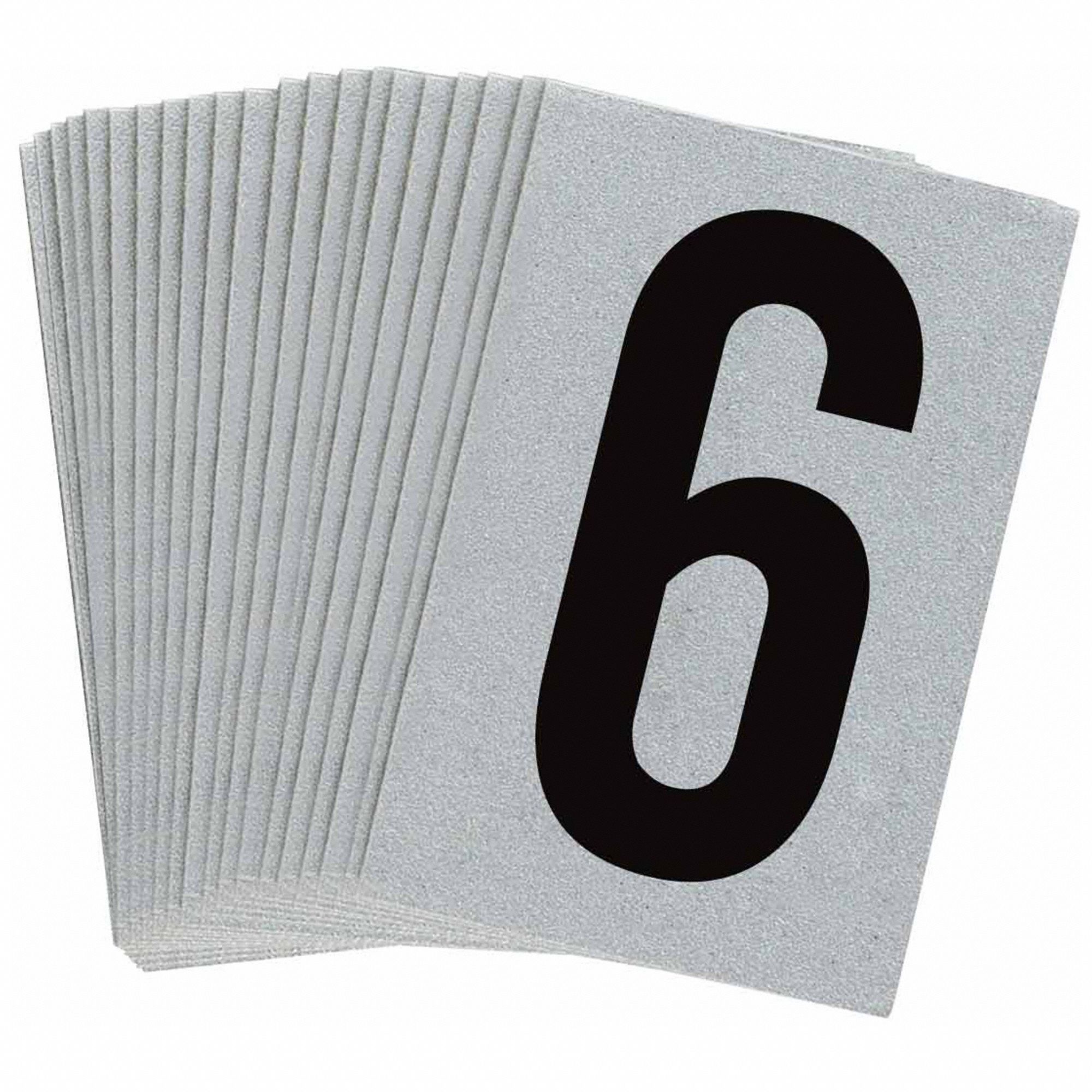 Number Label: 1 in Character Ht, Indoor/Outdoor, Engineer-Grade Retroreflective, Gothic, 25 PK