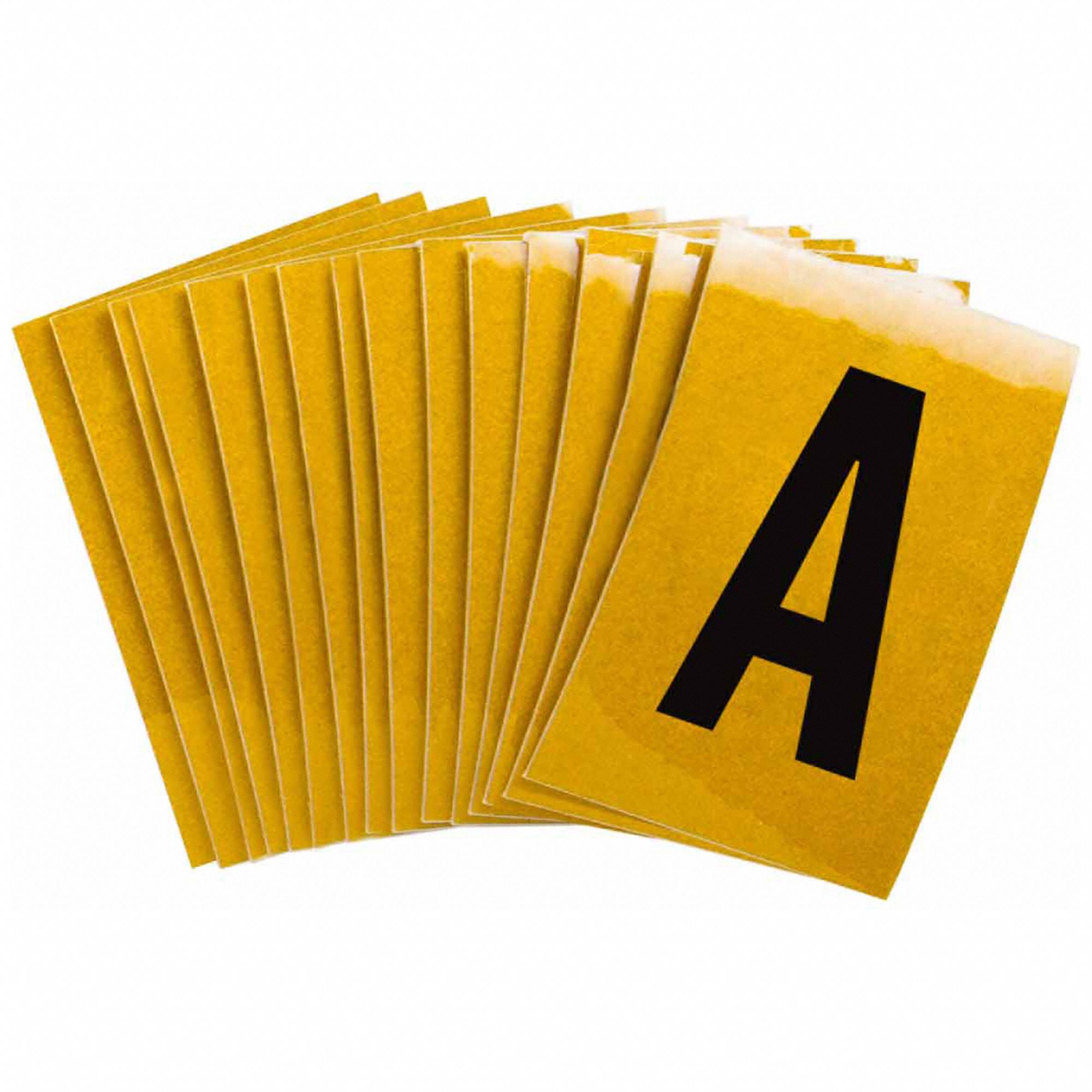Letter Label: 1 in Character Ht, Indoor/Outdoor, Engineer-Grade Retroreflective, Gothic, A, 25 PK