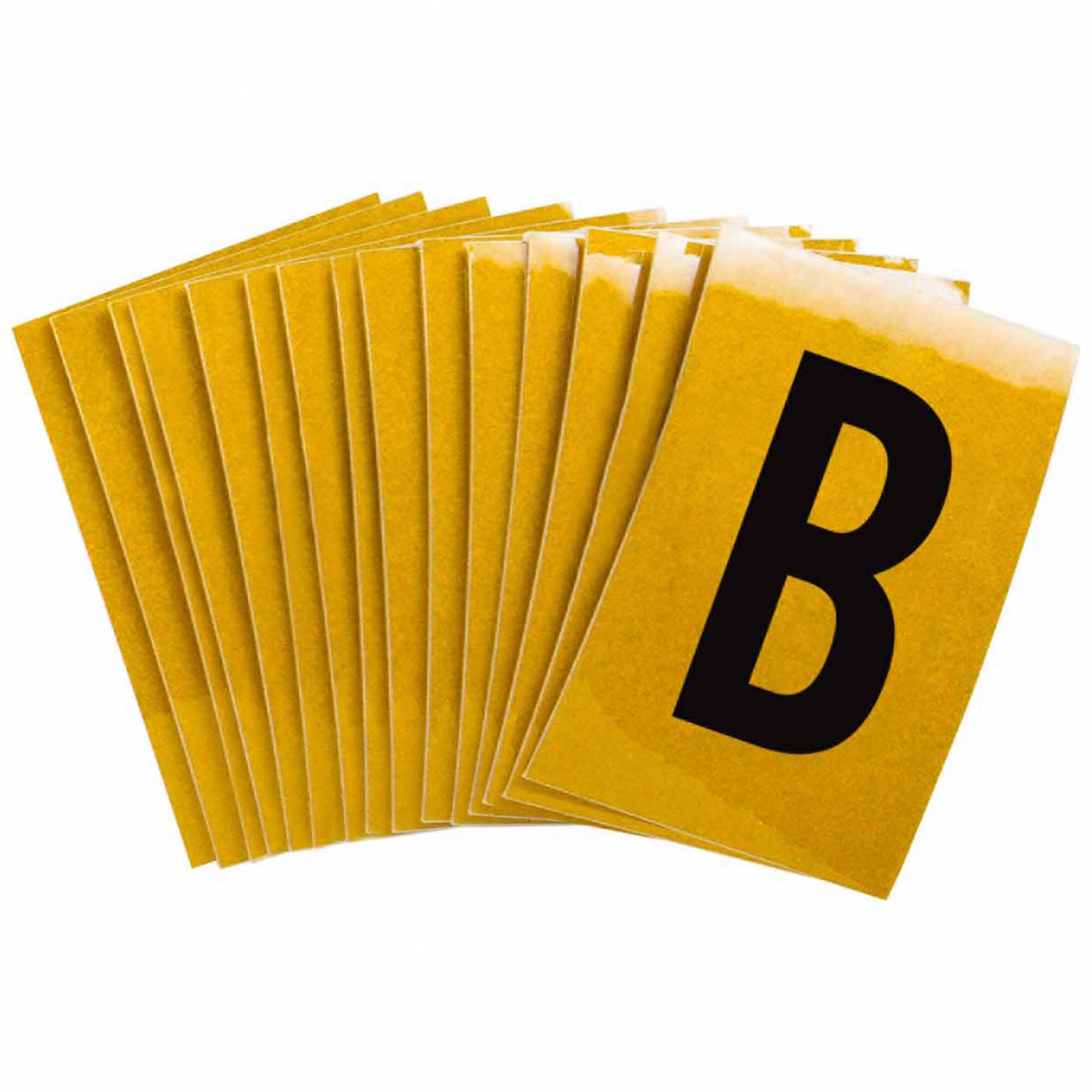 Letter Label: 1 in Character Ht, Indoor/Outdoor, Engineer-Grade Retroreflective, Gothic, B, 25 PK
