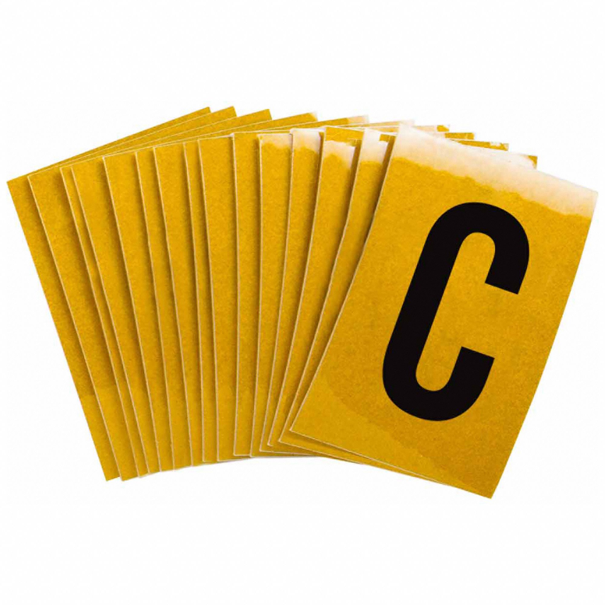 Letter Label: 1 in Character Ht, Indoor/Outdoor, Engineer-Grade Retroreflective, Gothic, C, 25 PK