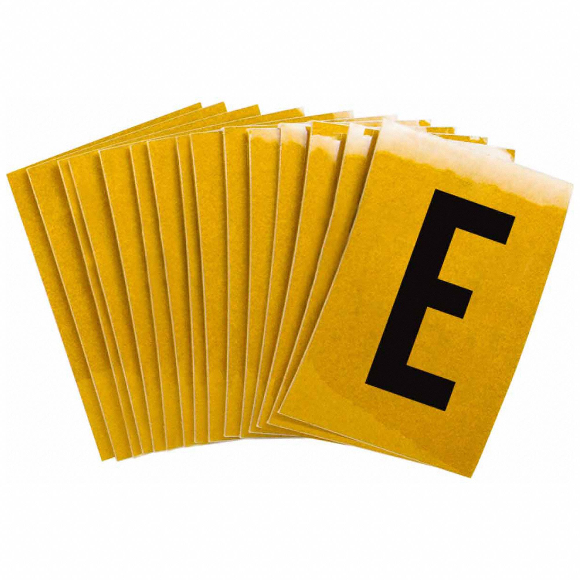 Letter Label: 1 in Character Ht, Indoor/Outdoor, Engineer-Grade Retroreflective, Gothic, E, 25 PK