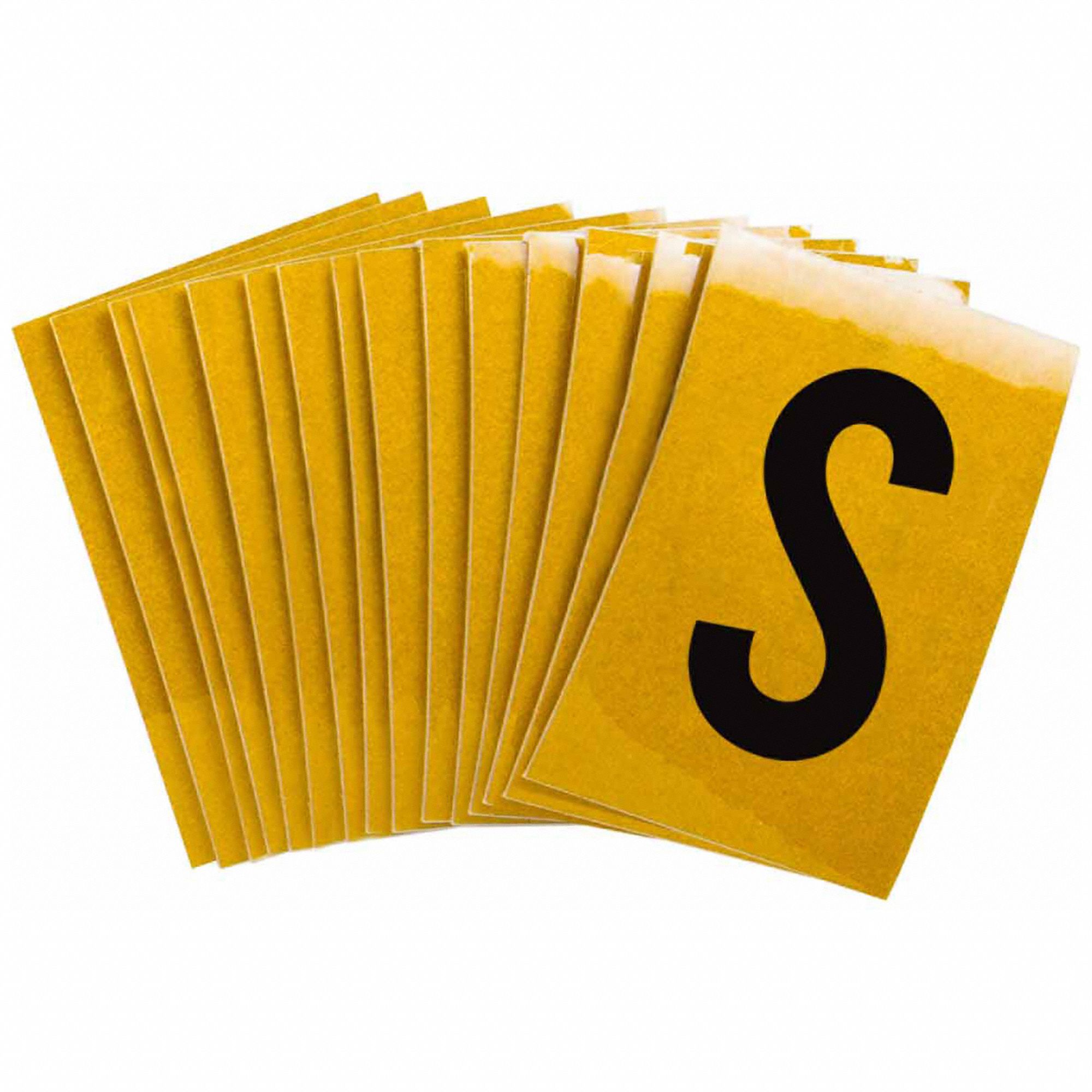 Letter Label: 1 in Character Ht, Indoor/Outdoor, Engineer-Grade Retroreflective, Gothic, S, 25 PK