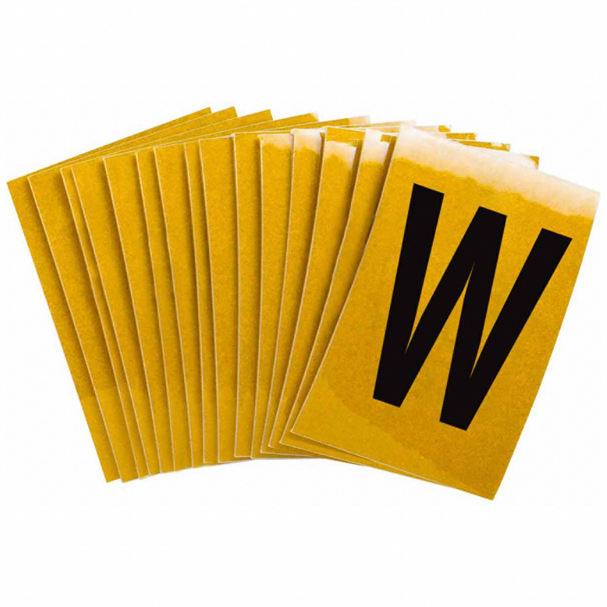 Letter Label: 1 in Character Ht, Indoor/Outdoor, Engineer-Grade Retroreflective, Gothic, W, 25 PK