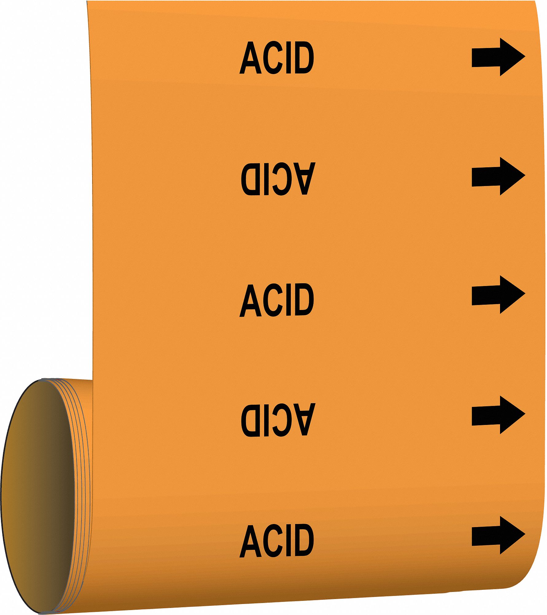 Acid, Orange, Pipe Marker 20TE14108443 Grainger