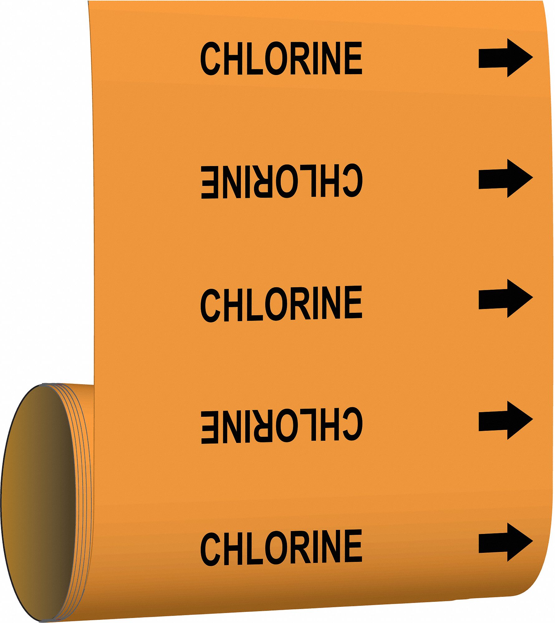 Pipe Marker Chlorine 30 ft H 12in W