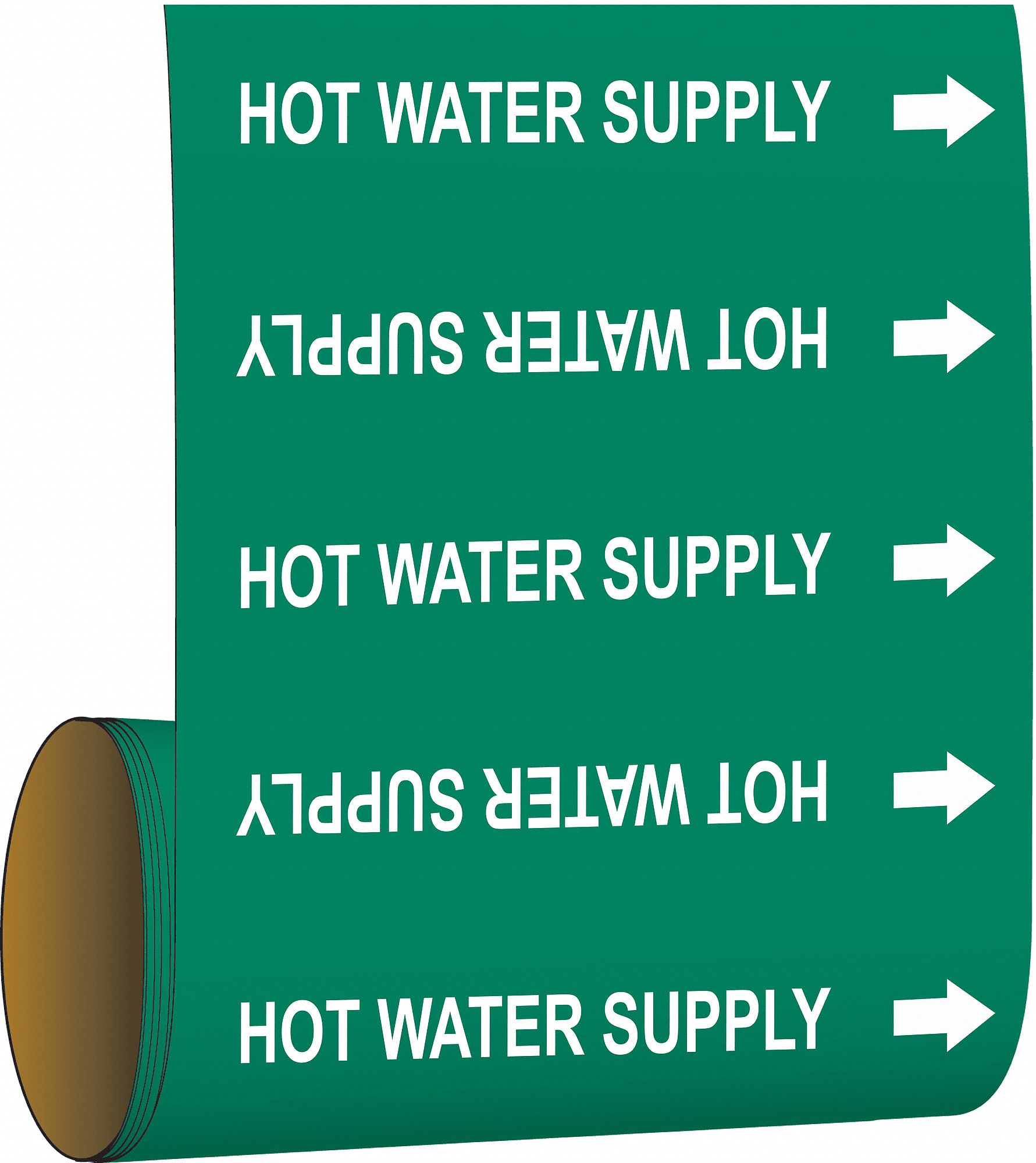 Hot Water Supply, Green, Pipe Marker 20TE49109273 Grainger