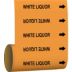 White Liquor Adhesive Pipe Markers on a Roll