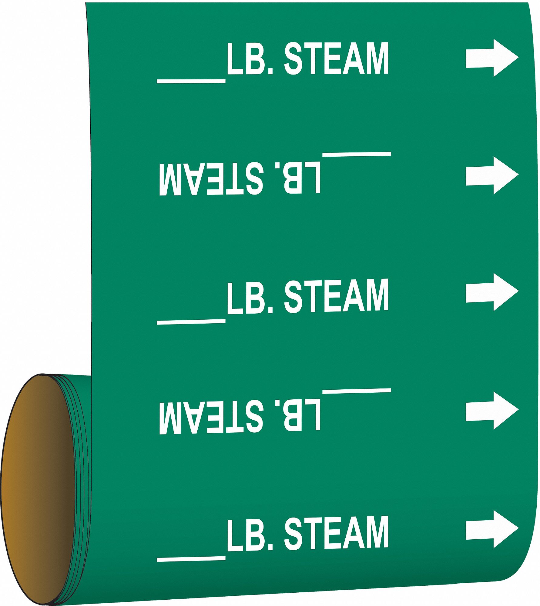 Lb. Steam, Green, Pipe Marker 20TE83109926 Grainger